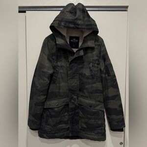 Hollister Camo Sherpa Lined Military Jacket